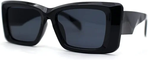 Vista 2 de SA106 Gafas de sol rectangulares de plástico biselado para mujer