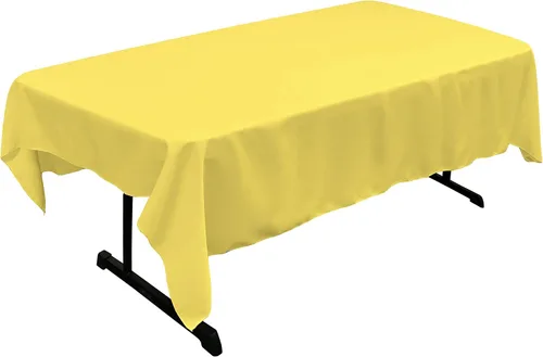Vista 60 de LA Linen Mantel rectangular lavable de popelín de poliéster, resistente a las manchas y a las arrugas, cubierta de mesa 60x84, mantel de tela