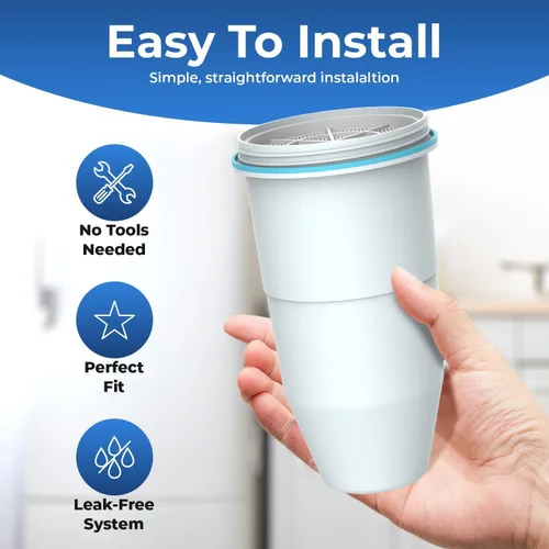Vista 5 de Pureline Filtro de agua para jarra de 5 etapas, filtros de repuesto para jarra y filtros dispensadores, certificado NSF/ANSI para reducir TDS