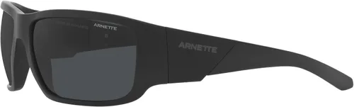 Vista 3 de ARNETTE Gafas de sol para hombre, marco negro mate, lentes gris oscuro, 2.520in, Mate negro