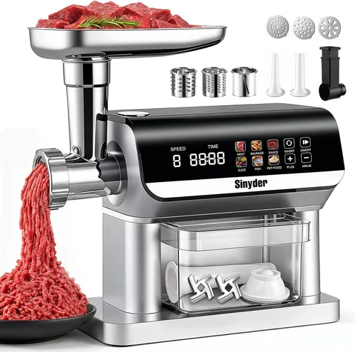 Vista 10 de Picadora de carne eléctrica 3500W con pantalla táctil Negro