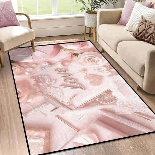 Vista 64 de Alfombras 3D de 3 x 5 pies, color rosa 3D, para dormitorio, lavandería, sala de estudio, alfombra realista de gotas de agua gris plateado 3d rosa 09