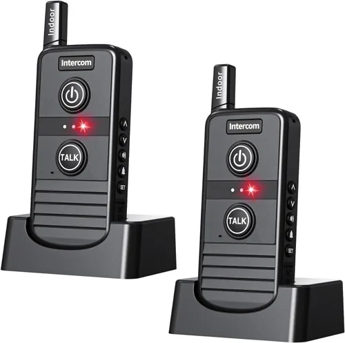 Vista 9 de Timbre inalámbrico, intercomunicadores inalámbricos para el hogar 4900ft Long Range Wireless Intercom System, Rechargeable Battery, 3 Volume