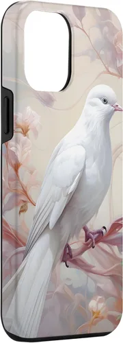 Vista 3 de Funda para iPhone 12 Pro Max Dove of Peace White Dove Pink Floral