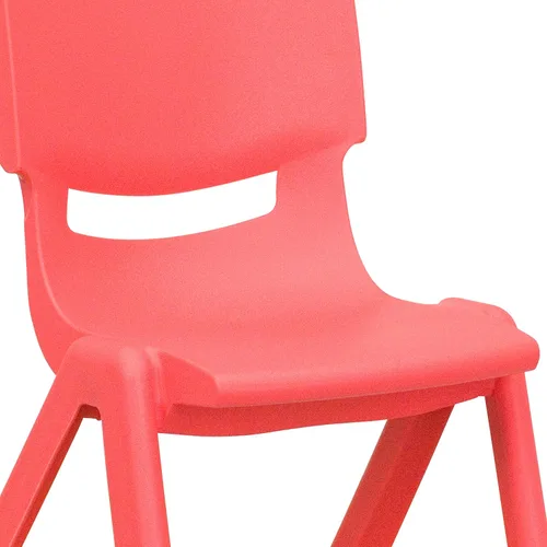 Vista 23 de Flash Furniture - Silla escolar apilable de plástico azul con altura de asiento de 10 1/2 pulgadas Construcción duradera, uso comercial