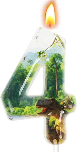 Vista 14 de Velas de cumpleaños de dinosaurios, suministros de decoración de fiesta de dinosaurios, velas de número de cumpleaños para decoración de pastel
