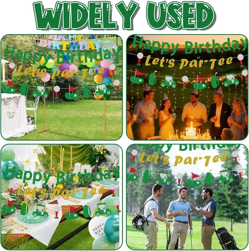 Vista 7 de Cartel de cumpleaños de decoración de golf, suministros de decoración de fiesta temática de golf, decoración de fiesta temática de cumpleaños