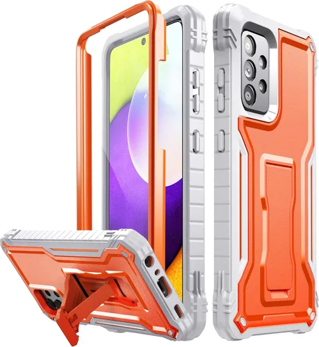 Vista 7 de FITO Funda para Samsung A52 con protector de pantalla integrado, doble capa a prueba de golpes resistente con función atril compatible con teléfono