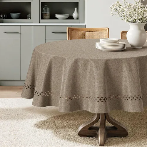 Vista 24 de MIULEE Army Green Rectangle Tablecloth with Decorative Cutouts 60x84 Inch Waterproof Stain Resistant & Shrink-Proof Table Cloth, Farmhouse