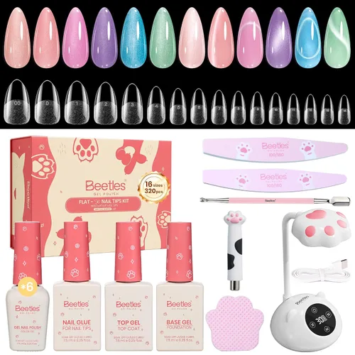 Vista 10 de Beetles - Kit de 504 puntas de uñas postizas, juego de extensión de uñas