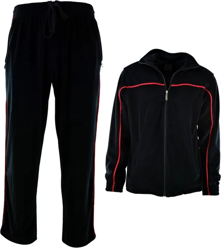 Vista 2 de ChoiceApparel Chándal de terciopelo para hombre con bolsillos con cremallera