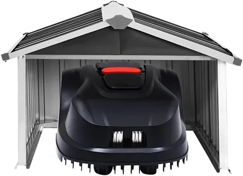 Vista 4 de vidaXL Cobertizo de cortacésped robot de jardín 36.2"x38.2"x24.8" acero