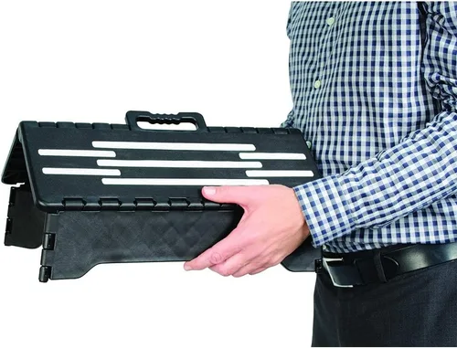 Vista 5 de North American Health + Wellness Escalón plegable portátil, taburete antideslizante de 4 pulgadas con asa, negro