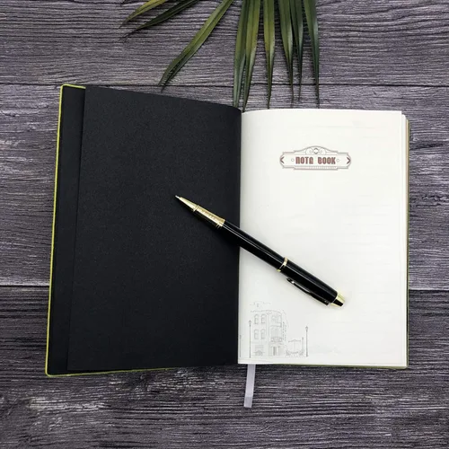 Vista 3 de Diario de Escritura de Cuero Repujado con Tren Vintage con Juego de Bolígrafos, Libreta Diaria Antigua Hecha a Mano Cuaderno de Bocetos, Diarios