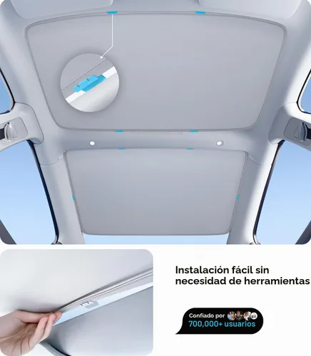 Vista 5 de Wigoo para Tesla Model 3 Accesorios Parasol techo, Interior Gris