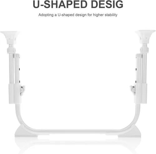 Vista 5 de MAGICLULU Pata de repuesto para escritorio de cama en forma de U plegable pata de mesa de metal ABS fuerte Metal ABS Build, Self Locking Base and