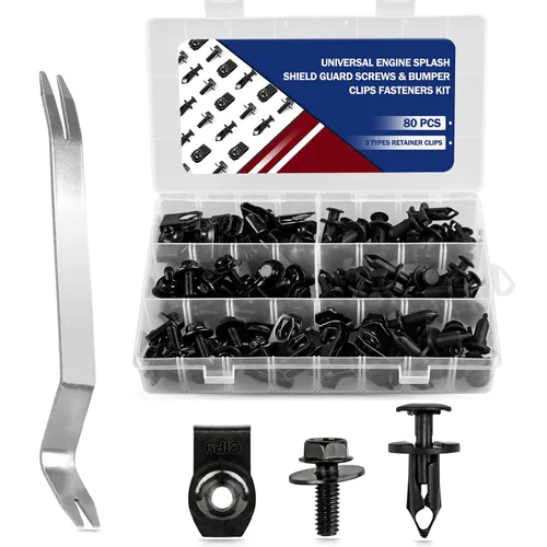 Vista 8 de Xislet 45 piezas de estilo universal para motor, bajo cubierta, protección contra salpicaduras, pernos de carrocería para parachoques, guardabarros