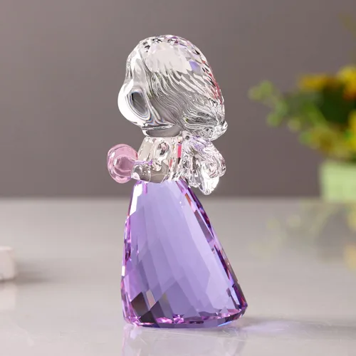 Vista 7 de DOJOZ Crystal Little Angel Regalos de cumpleaños de Navidad, Estatuilla de querubín, decoración de pisapapeles, adornos artísticos coleccionables