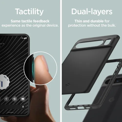 Vista 6 de Spigen Funda fina diseñada para Pixel 8 Pro (2023) [protección de grado militar] - Negro
