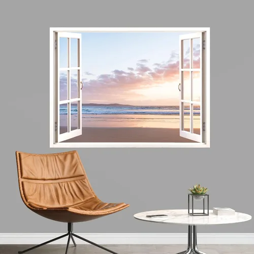 Vista 30 de IDEA4WALL Adhesivo mural removible para pared, arena blanca tropical, playa, orilla, palmera, naturaleza, desierto, fotografía, arte moderno