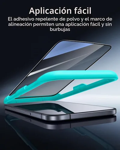 Vista 4 de ESR Paquete de 3 protectores de pantalla de privacidad para iPhone 14 Pro, protector de pantalla de privacidad de vidrio templado antiespía, bordes
