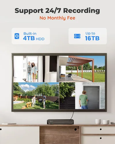 Vista 5 de REOLINK Sistema de cámara de seguridad para el hogar de 16CH 5MP, 8 cámaras IP PoE con cable para exteriores con detección
