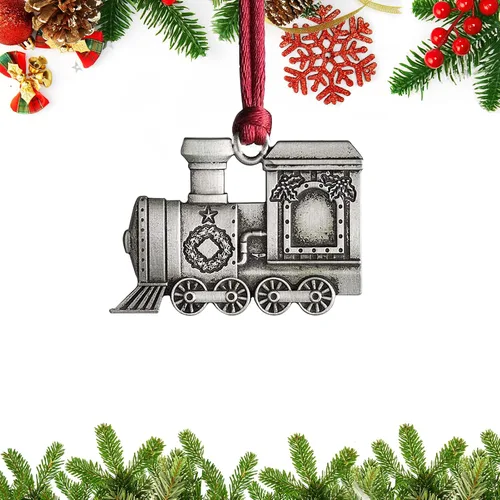 Vista 8 de Adornos navideños, 2024 Adorno de árbol de Navidad de peltre sólido hecho a mano de metal para colgar, artesanía DIY, coleccionables para árboles