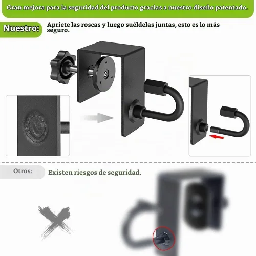 Vista 7 de Kipika Anclaje de puerta para bandas de resistencia, accesorio de anclaje de puerta resistente, anclajes de puerta para montaje de bandas de peso 1
