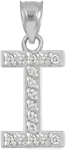 Vista 27 de Claddagh Gold . Collar con colgante de letra inicial de plata de ley 925 con circonita cúbica - Elección de tamaños