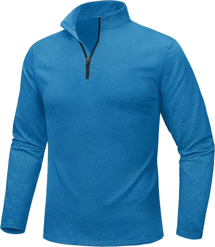 Vista 103 de MAGCOMSEN Sudadera de golf de manga larga con forro polar para hombre, con cremallera de 1/4, térmica, para correr
