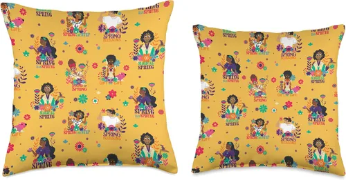Vista 3 de Disney Encanto Spring Easter Mirabel Bruno Isabela Luisa - Almohada de 16 x 16 pulgadas, multicolor