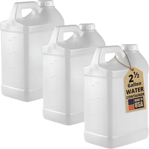 Vista 24 de kitchentoolz Jarra de 1 galón con tapa, jarra de plástico HDPE estilo F resistente para agua potable, campamento, almacenamiento de emergencia