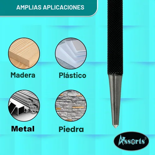 Vista 6 de Juego de 5 punzones centrales de cabeza redonda para metal y carpintería - Herramientas manuales de alta calidad