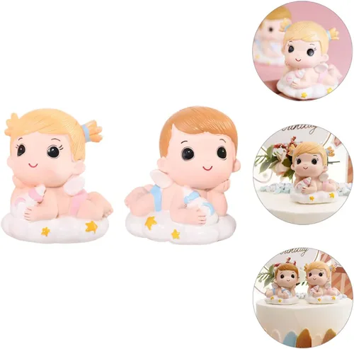 Vista 7 de UPKOCH Boy& Day Supplies - Decoración para tartas para niños, niñas interesantes y elegantes, para cumpleaños, biberón para niños, pareja, diseño
