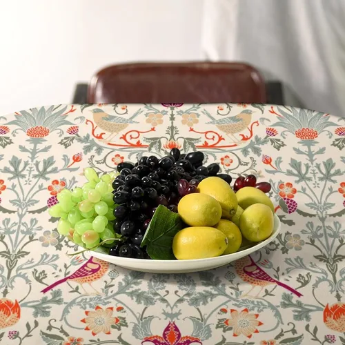 Vista 285 de Mantel Floral Retro de Pájaros, Diseño Original Bohemio William Morris Estampado Cubierta de Mesa para Hogar Picnic Fiesta Comedor Cocina William