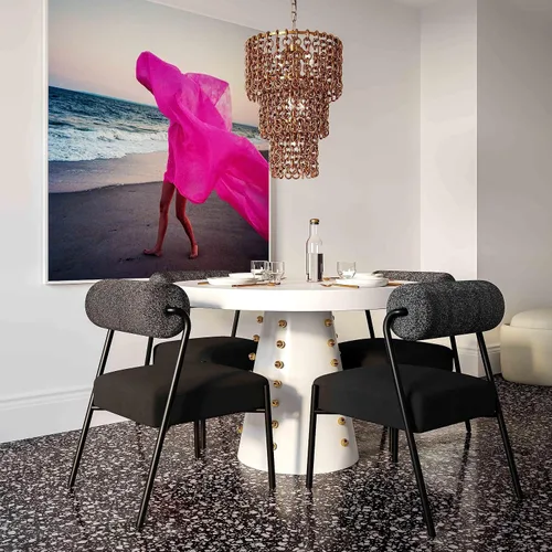 Vista 2 de Tov Furniture Jolene - Juego de 2 sillas de comedor tapizadas en terciopelo negro