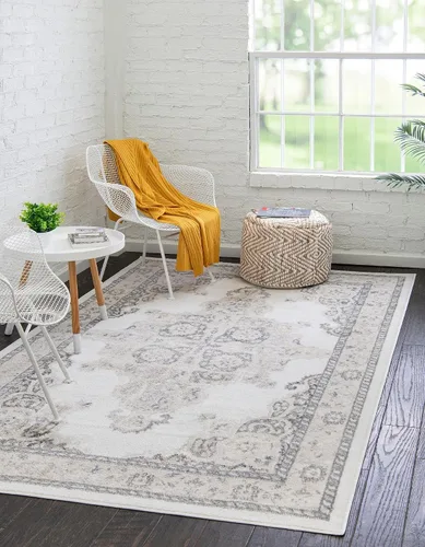 Vista 6 de Unique Loom Parker Collection - Alfombra de área Merakli (2 x 3 pies, rectangular, aguamarina/beige)