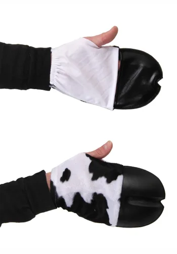 Vista 2 de Guantes de Pezuñas Frontales para Disfraz de Vaca Multicolor