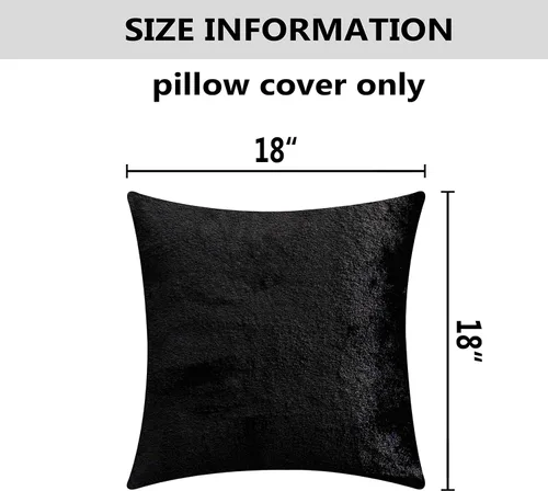 Vista 5 de Home Brilliant Funda de almohada negra cuadrada de piel sintética de 18 x 18 pulgadas, fundas decorativas para decoración de fiestas de otoño, 1