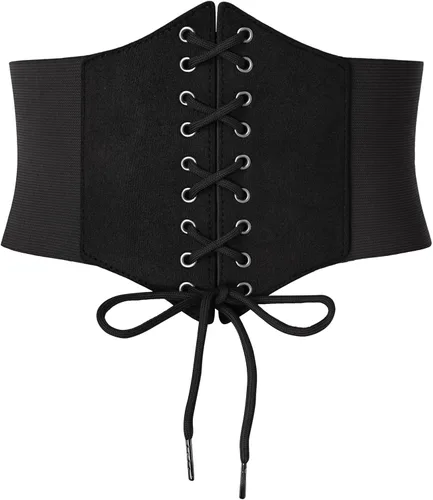 Vista 16 de GRACE KARIN Lace-up Cinch Belt Tied Corset Elastic Waist Belt Negro