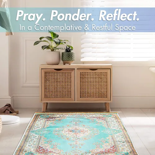 Vista 5 de Sacred Artisans Alfombra de oración para hombres y mujeres, una alfombra de oración súper suave al tacto y alfombra de meditación para viajes a casa