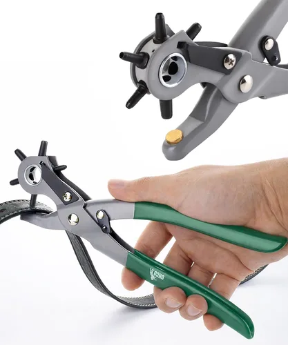 Vista 16 de UNCO- Herramienta de perforación de cuero para perforación, 5/64", 3/32", 7/64", 1/8", 5/32", 3/16" 6 Different Hole Sizes, Durable Hole Punch for