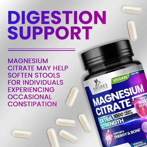 Vista 7 de Píldoras de suplemento de citrato de magnesio 1000mg - Suplementos de magnesio de 3 veces la fuerza para huesos, músculos, corazón, apoyo del sueño