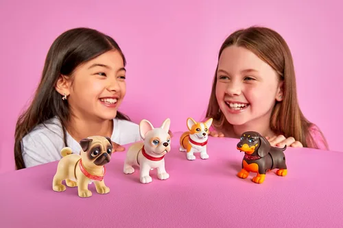Vista 6 de Pets Alive Booty Shakin' Pups (Corgi & Pug) de ZURU, juguetes interactivos de perros en miniatura que caminan, menean y sacuden el trasero, juguete
