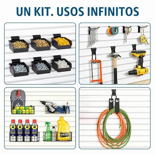 Vista 6 de Juego de accesorios Slatwall de 34 piezas: cestas, juego