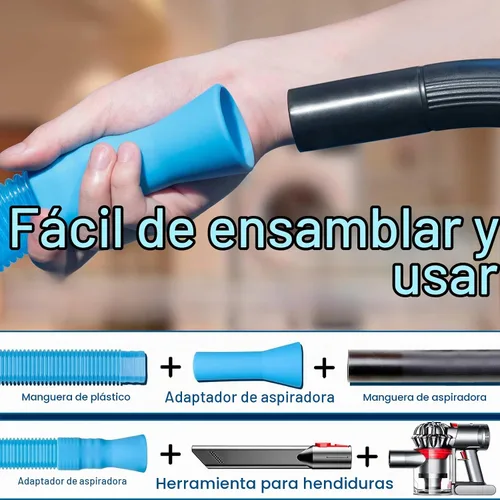 Vista 3 de Kit limpiador de ventilación de secadora – Accesorio universal para manguera de vacío + cepillo de pelusa para secadora para eliminación rápida