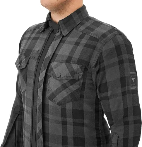 Vista 3 de SHIMA RENEGADE MEN 2 Camisa de motocicleta para hombre – Chaqueta de franela de motociclista a cuadros blindados con fibra QL – Aramida y capa