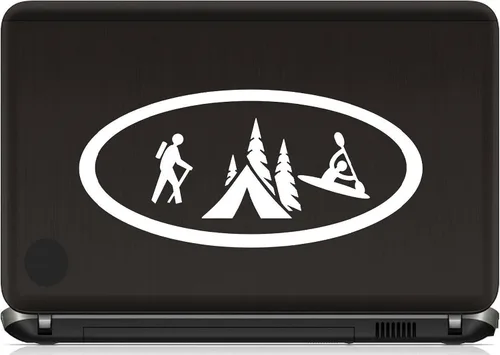 Vista 4 de Senderismo Camping Kayak Pegatina Ovalada para Ventana de Coche 7.50 Pulgadas BG 137A