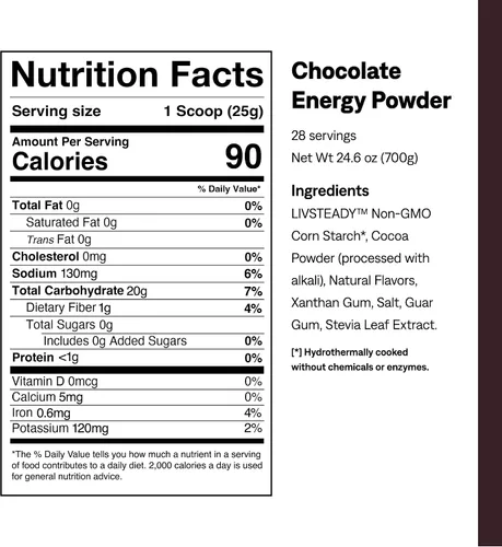 Vista 2 de UCAN Polvo energético, energía de chocolate, keto, sin azúcar, antes y después del entrenamiento para hombres y mujeres, sin OMG, vegano, sin