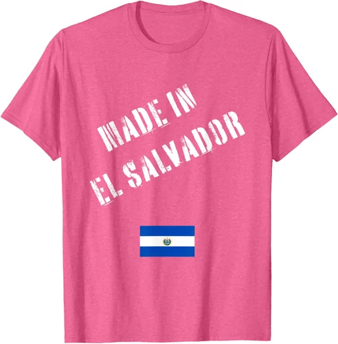 Vista 26 de Camiseta divertida Made in El Salvador con bandera